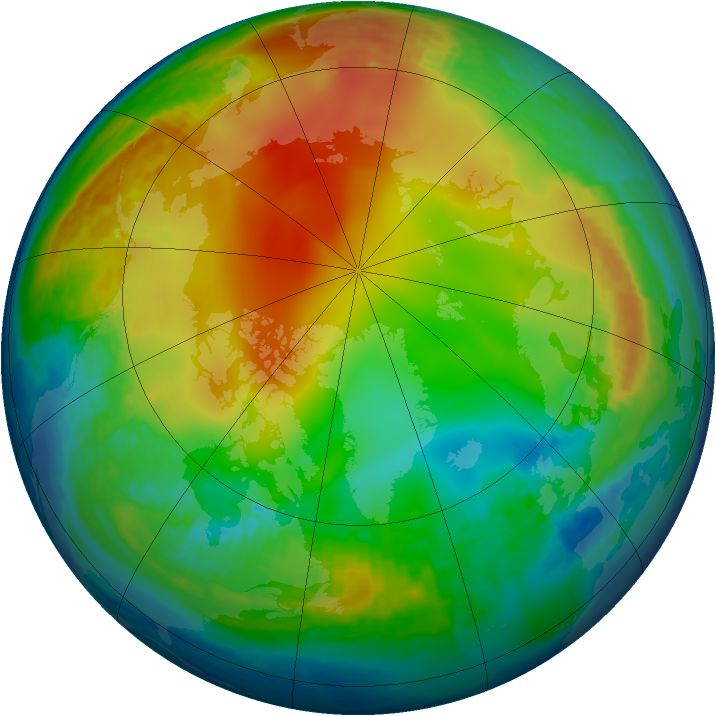 Arctic ozone map for 01 January 2002